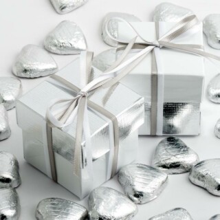 Tweekleurige Doosjes Silver Silk & White Glossy - 10 stuks