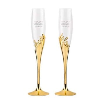 Champagneglazen Goud - Cheers To Love
