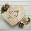 engraved carved heart cheese board per2596 001