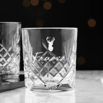 Gepersonaliseerd Whisky Glas - Stijlvol Gewei Design