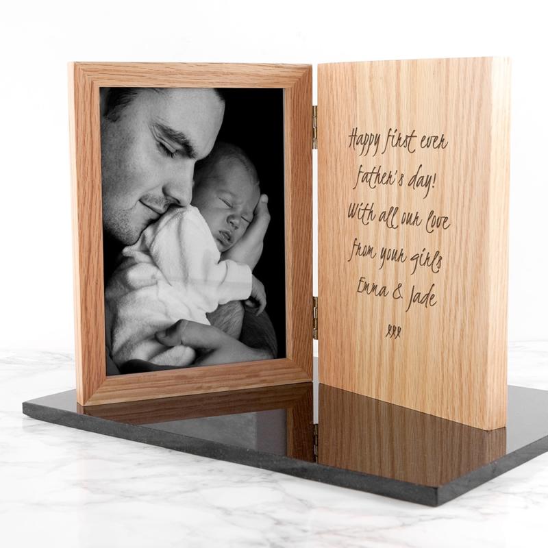 engraved fathers day book photo frame per3577 001
