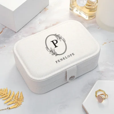 Reis Sieradendoosje Elegant Wit - Luxe Gepersonaliseerd Etui voor Reizigers