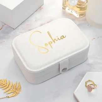 Reis Sieraden Tasje Wit - Stijlvol Gepersonaliseerd Etui voor Reizigers
