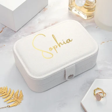 Reis Sieraden Tasje Wit - Stijlvol Gepersonaliseerd Etui voor Reizigers