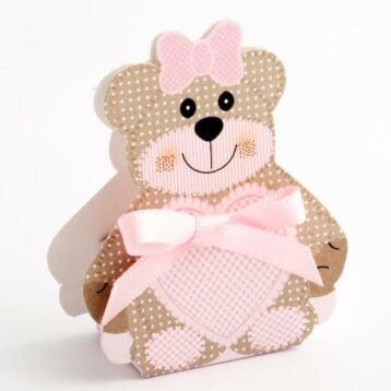Pink Teddy Bear - Bear Box 35x25x60mm - 10 Pack