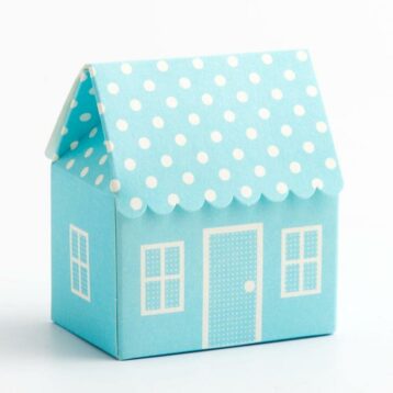 Blauwe Doosjes - Polka Dot Huis 60 x 40 x 70 mm - 10 stuks