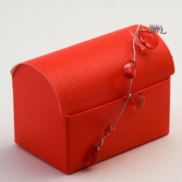 Doosjes Rood Zijdeglans – Koffer model 7 x 4.5 x 5.2 cm – 10 Stuks