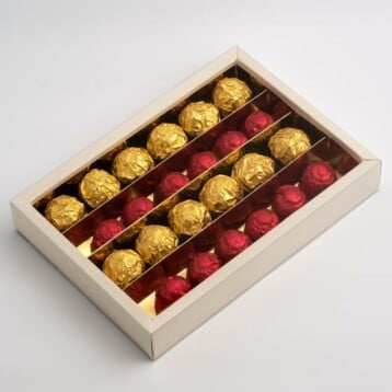 Chocolade dozen Antiekwit - 21.5 x 14.5 x 3.5 cm - 10 Stuks