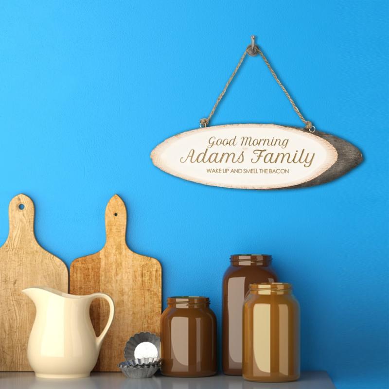 good morning family wooden sign per772 001