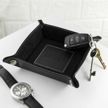 luxury black personalised valet tray per3153 bld