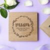 personalised wreath mothers day oak photo cube per2655 001