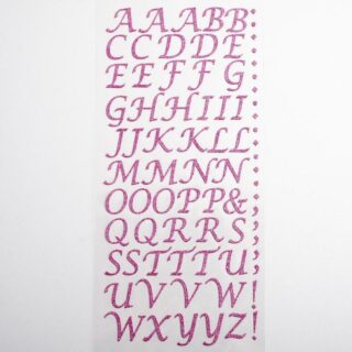 Zelfklevende Letters Script - Roze Glitter