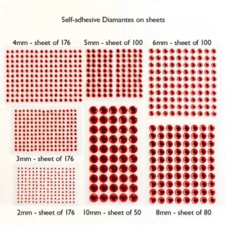Diamante Sheets Size Chart