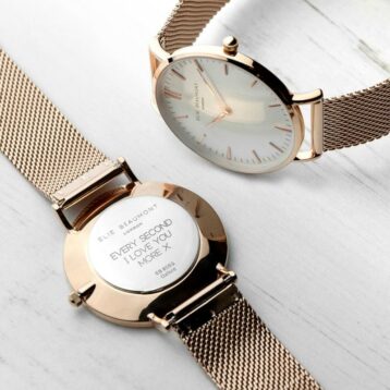 Elie Beaumont Dames Horloge Roségoud met Witte Wijzerplaat