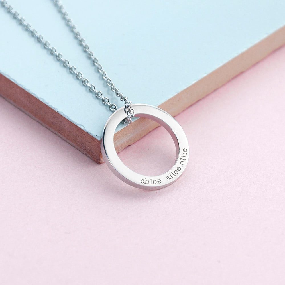personalised family ring necklace per3752 sil