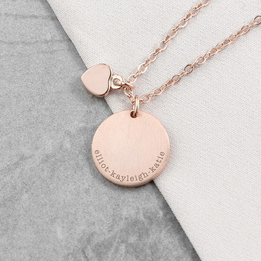 personalised heart and disc family necklace per3754 rgl