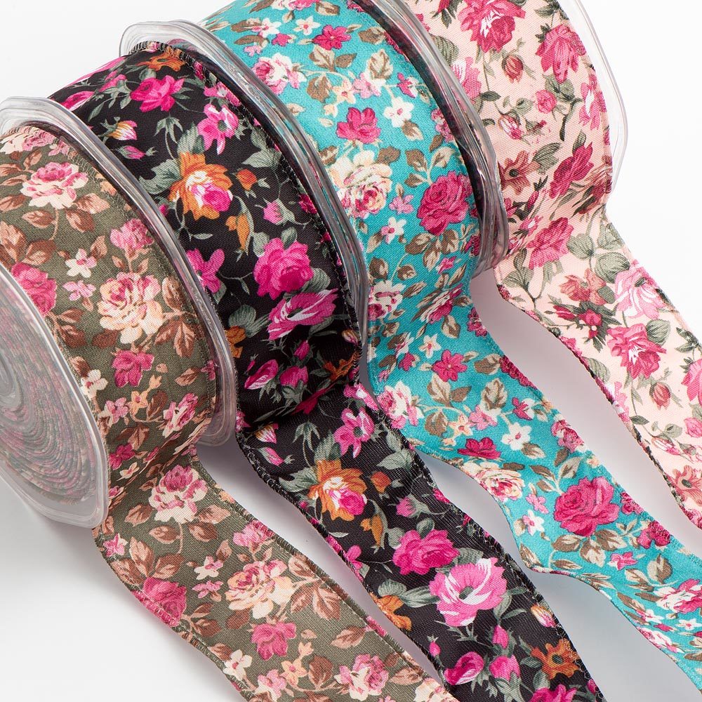 vintage floral wired edge