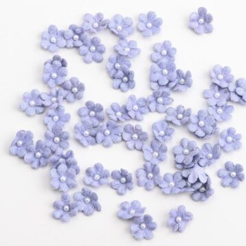Glitter Papieren Bloemen Mini - Lila 60 stuks