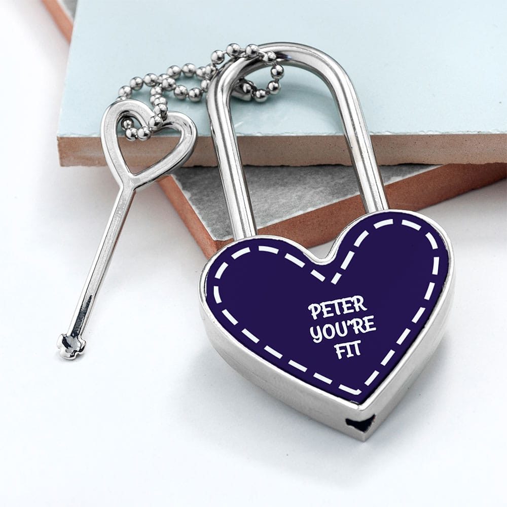 personalised parisienne heart padlock per3305 mid