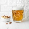 wreath mongorammed dimpled beer glass per2816 001