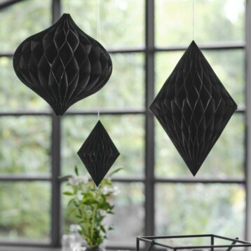 Black Honeycomb Bruiloft Decoratie