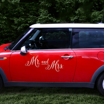 Mr & Mrs Auto stickers.3