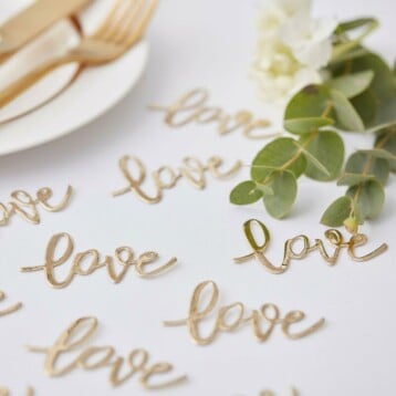 Gold Love Tafel Confetti