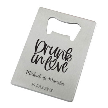Drunk in Love Roestvrijstaal Opener Zilver voor Romantisch Trouwfeest Geschenkje