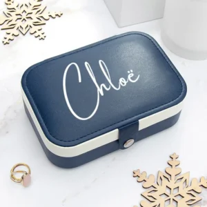 Midnight Blue Reis Sieradendoosje - Luxe Gepersonaliseerd voor Haar