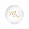 Reuze Ballon - Pastel wit met Goud - Mrs.