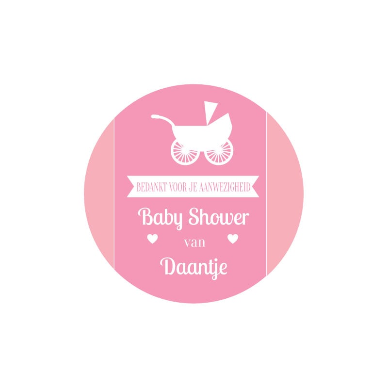 Baby shower Kinderwagen roze