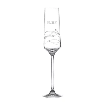 Gepersonaliseerde Spiraal Champagneglazen met Echte Swarovski Kristallen.3