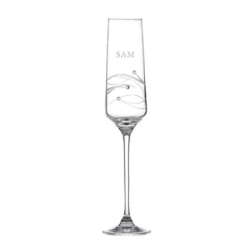 Gepersonaliseerde Spiraal Champagneglazen met Echte Swarovski Kristallen.4