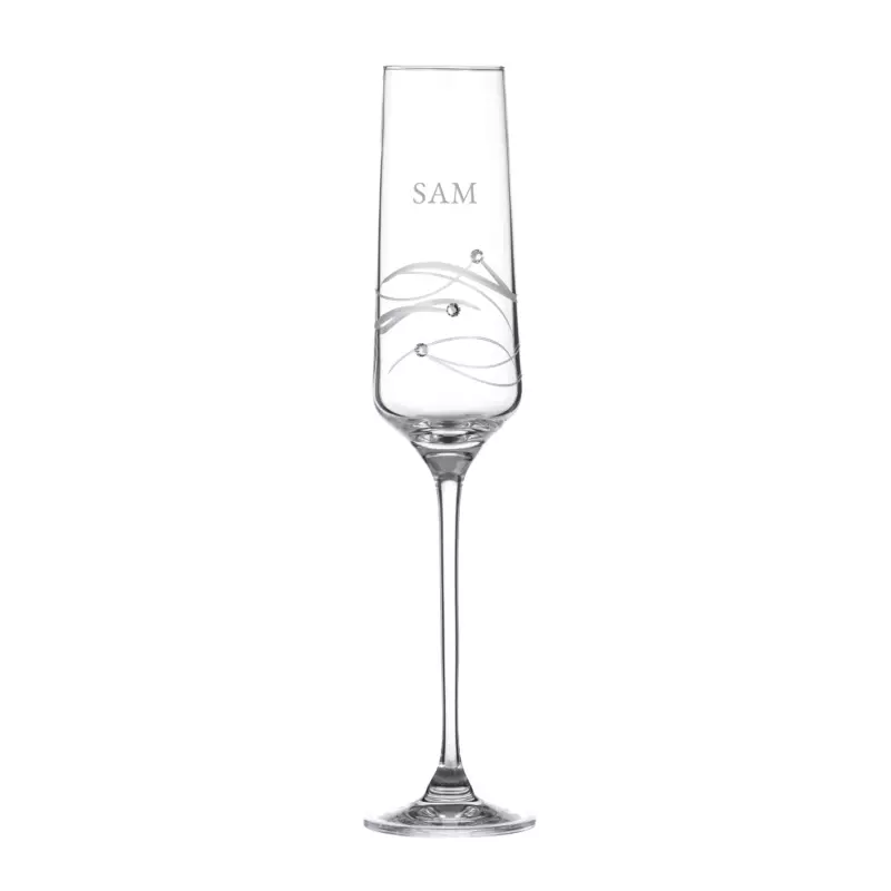 Gepersonaliseerde Spiraal Champagneglazen met Echte Swarovski Kristallen.4