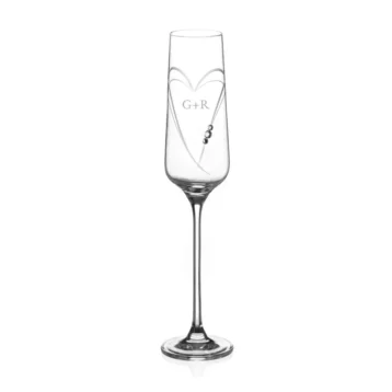 Romantische Gepersonaliseerde Champagneglazen met Echte Swarovski Kristallen 2