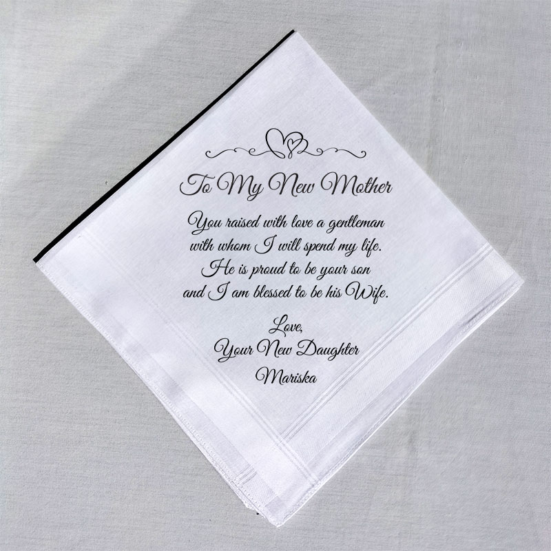 Huiswerk stilte kalkoen Gepersonaliseerde Zakdoek "To My New Mother" - Uniek Cadeau voor  Schoonmoeder