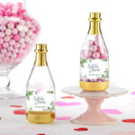 Eucalyptus Charme Gepersonaliseerd Champagnefles Bedankje met Botanisch Design