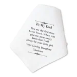 Gepersonaliseerde Zakdoek To My Dad als Emotioneel Bruiloft cadeau met Naam