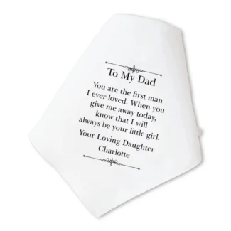 Gepersonaliseerde Zakdoek To My Dad als Emotioneel Bruiloft cadeau met Naam