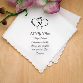 Gepersonaliseerde Zakdoek To My Mom als Emotioneel Bruiloft Cadeau met Naam