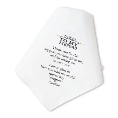 Gepersonaliseerde Zakdoek To My Stepdad als Emotioneel Huwelijkscadeau met Naam