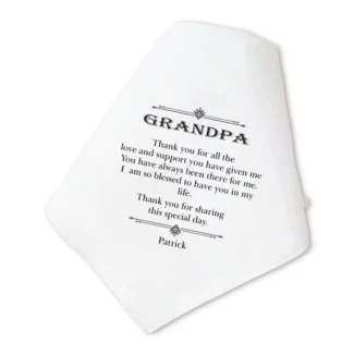 Gepersonaliseerde Zakdoek voor Opa als Emotioneel Bruiloftscadeau met Naam