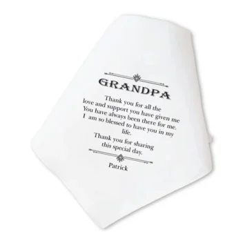 Gepersonaliseerde Zakdoek voor Opa als Emotioneel Bruiloftscadeau met Naam