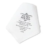 Gepersonaliseerde Zakdoek voor Schoonvader als Emotioneel Bruiloft Cadeau met Naam
