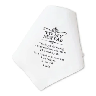 Gepersonaliseerde Zakdoek voor Schoonvader als Emotioneel Bruiloft Cadeau met Naam