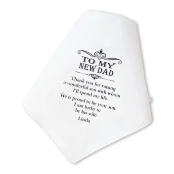 Gepersonaliseerde Zakdoek voor Schoonvader als Emotioneel Bruiloft Cadeau met Naam