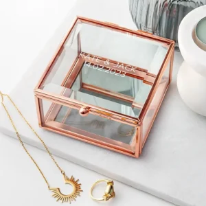 Sieradendoosje Roségoud Glas Gravure Kate & Jack | Romantisch Cadeau
