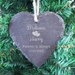 Gegraveerde Leisteen Kerstboomdecoratie Forever & Always als kerstcadeau