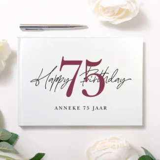 Gastenboek Happy Birthday met naam en leeftijd