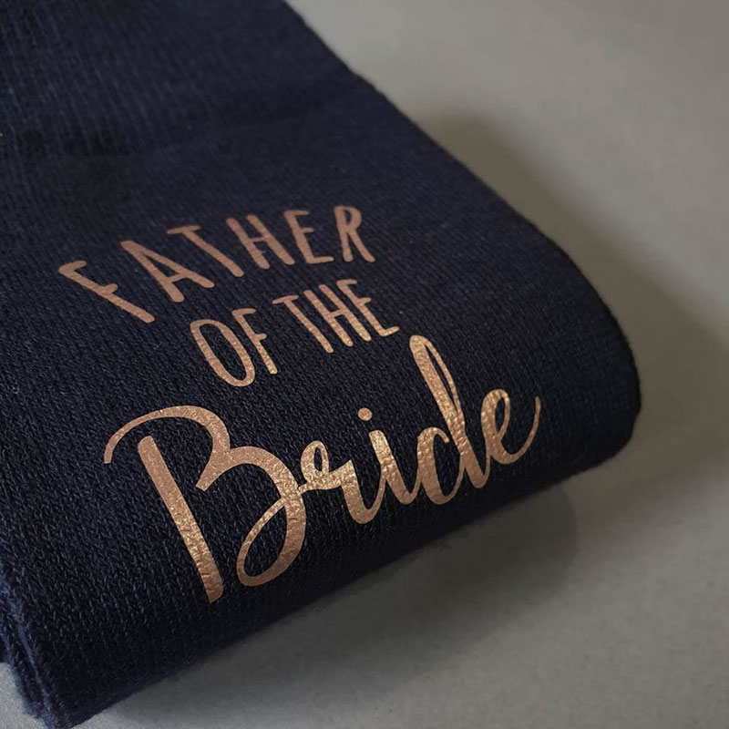 navy father of the bride socks